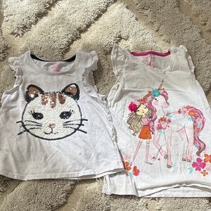 Isaac Mizrahi White and Multicolor Kids Tank Tops